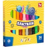 Пластилін восковий круглий Школярик, 24 кольори (303110001) - Pampik