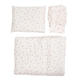 Комплект постельного белья Twins Romantic Сердечки коралловые, для овальной кроватки, 3 эл., белый с коралловым (3060-TPR-15) - Pampik