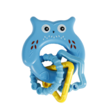 Игрушка-погремушка Lindo Сова с кольцами, синий (1618 син) - Pampik