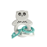 Іграшка-брязкальце Lindo Котик з кільцями, сірий (1617 сір) - Pampik