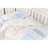 Комплект дитячого ліжка Twins Dolce Друзі зайчики, 120х60, блакитний, 3 елементи (3060-D-003) - Pampik - 2