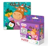 Пазл 2 в 1 DoDo Олень и пингвинчик, 16 элементов (300353) - Pampik - 2