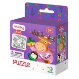 Пазл 2 в 1 DoDo Олень и пингвинчик, 16 элементов (300353) - Pampik