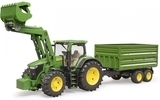 Игрушка Bruder трактор John Deere 7R 350 с погрузчиком и прицепом (03155) - Pampik - 9