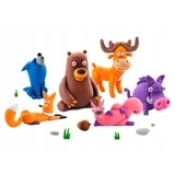 Набір пластиліну, що самостійно твердіє, Ліпака Лісові звірі: ведмедик, олень, кабанчик (60044-UA01) - Pampik - 4