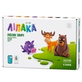 Набір пластиліну, що самостійно твердіє, Ліпака Лісові звірі: ведмедик, олень, кабанчик (60044-UA01) - Pampik