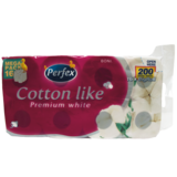 Тришаровий туалетний папір Perfex Premium Cotton, білий, 16 рулонів