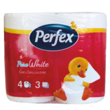 Тришаровий туалетний папір Perfex, білий, 4 рулони - Pampik