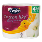 Чотиришаровий туалетний папір Perfex Cotton Comfort, білий, 4 рулони