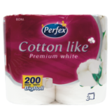 Тришаровий туалетний папір Perfex Cotton Premium White, 4 шт.