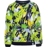 Футболка с длинным рукавом Huppa Jeymel, р.116, лайм с принтом - Pampik