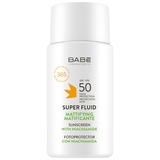 Сонцезахисний супер флюїд депігмент BABE Laboratorios Sun protection з Транексамовою кислотою та Вітаміном С SPF 50 50 мл (8436571631978) - Pampik