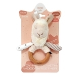 Іграшка-брязкальце з дерев'яним прорізувачем Elfiki Лама Семмі (ІГ-0135) - Pampik