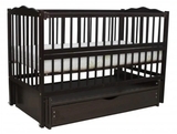 Дитяче ліжечко Дубок Веселка з ящиком, венге, чорний (9800-DVsS-03) - Pampik
