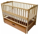 Дитяче ліжечко Дубок Веселка з ящиком, натуральний, бежевий (9800-DVsS-05) - Pampik