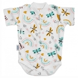 Боді-футболка Twins, інтерлок, р.74, print, білий з принтом (W-112-TB-К74-20) - Pampik