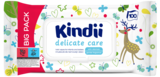 Вологі серветки Kindii Delicate Care для немовлят і дітей, 100 шт (5900095032670) - Pampik