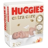Підгузки на липучках Huggies Extra Care 2 (3-6 кг), 24 шт. - Pampik