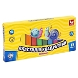 Пластилін квадратний восковий Школярик, 12 кольорів (83813908-UA) - Pampik
