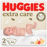 Підгузки на липучках Huggies Extra Care 2 (3-6 кг), 82 шт. - Pampik