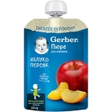 Фруктове пюре Gerber Pouch Яблуко і персик, 150 г - Pampik