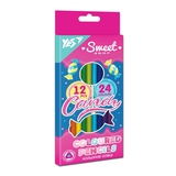 Олівці кольорові Yes Sweet Cream, двосторонні, 12 шт (5060934563458) - Pampik