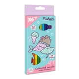 Олівці кольорові Yes Pusheen, двосторонні, 12 шт (5060934563472) - Pampik