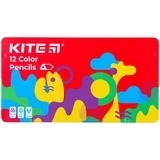 Карандаши цветные Kite Fantasy, трехгранные, 12 цветов в металлическом пенале (K22-058-2) - Pampik