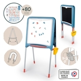 Двухсторонний мольберт Smoby Буквы и цифры на металлических ножках, синий (410308) - Pampik - 2