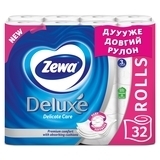 Тришаровий туалетний папір Zewa Deluxe Delicate Care, 32 рулони