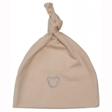 Шапочка-узелок Twins Мишка, интерлок, 0-3 мес., beige, бежевый (W125-TNВ-02) - Pampik