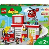 Конструктор LEGO DUPLO Town Пожежна частина та вертоліт, 117 деталей (10970) - Pampik