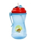 Поїлка на кліпсі з силіконовою трубочкою Lindo 375 мл, блакитний (Li 727) - Pampik