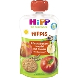 Органическое фруктовое пюре HiPP HiPPiS Pouch Яблоко-Персик-Банан с печеньем, 100 г - Pampik - 2