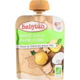 Органическое пюре Babybio из кокосового молока с яблоком и грушей, 85 г - Pampik