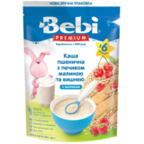 Молочна каша Bebi Premium Пшенична з печивом, малиною та вишнею 200 г - Pampik