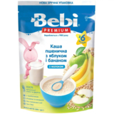 Молочна каша Bebi Premium Пшенична з яблуком та бананом, 200 г - Pampik