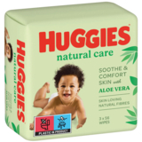 Вологі серветки Huggies Natural Care, 168 шт. (3 уп. по 56 шт.) - Pampik - 2