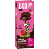 Яблучно-малинові цукерки Bob Snail у чорному шоколаді, 30 г - Pampik