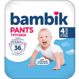 Подгузники-трусики Bambik 4 (9-15 кг), 36 шт. - Pampik
