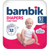 Підгузки на липучках Bambik 5 (11-25 кг), 32 шт. - Pampik