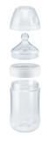 Пляшечка Nuk Nature Sense, з широким горлечком, з силіконовою соскою, 6-18 міс., 260 мл, білий (3952538) - Pampik - 3