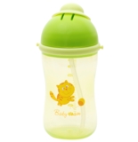 Поїльник Baby Team, з силіконовою трубочкою, 9+ міс., 380 мл, зелений (5010) - Pampik