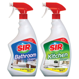 Набір спреїв Sir для прибирання ванної та кухні, 1,5 л (2 шт. По 750 мл) (152.SR.007.25) - Pampik