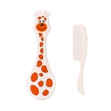 Мягкая щеточка и гребешок для волос Lindo Жираф, белый (Lі 600 бел) - Pampik