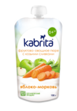 Пюре Kabrita Pouch Яблочное пюре с морковкой и козьими сливками, 600 г (6 упаковок по 100 г) - Pampik - 2