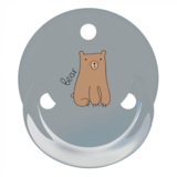 Пустушка силіконова Baby-Nova Penguin&Bear Uni, кругла, 0-24 міс., голубий та сірий, 2 шт. (3962098) - Pampik - 2