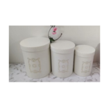 Набор подарочных коробок UFO Cream YS 2023-1, высокие, 3 шт. (YS 2023-1 Набор 3 шт CREAM круг.) - Pampik