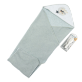 Полотенце с расческой и щеткой Interbaby Amoroso, серый (8100232) - Pampik