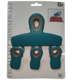 Набір кліпс для пакетів Excellent Houseware, синій, 4 шт. (850079) - Pampik